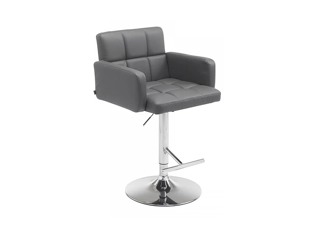 Tabouret de bar - Similicuir & Chrome - Gris - Los Angeles