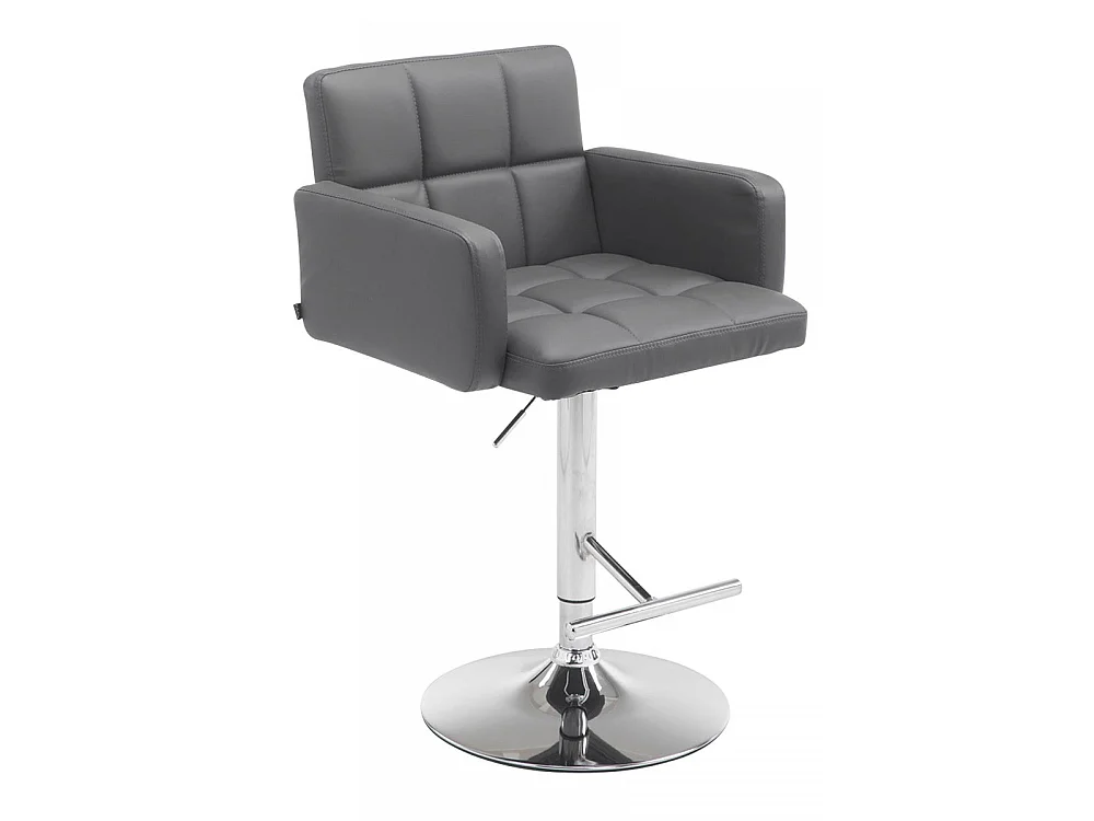 Tabouret de bar - Similicuir & Chrome - Gris - Los Angeles