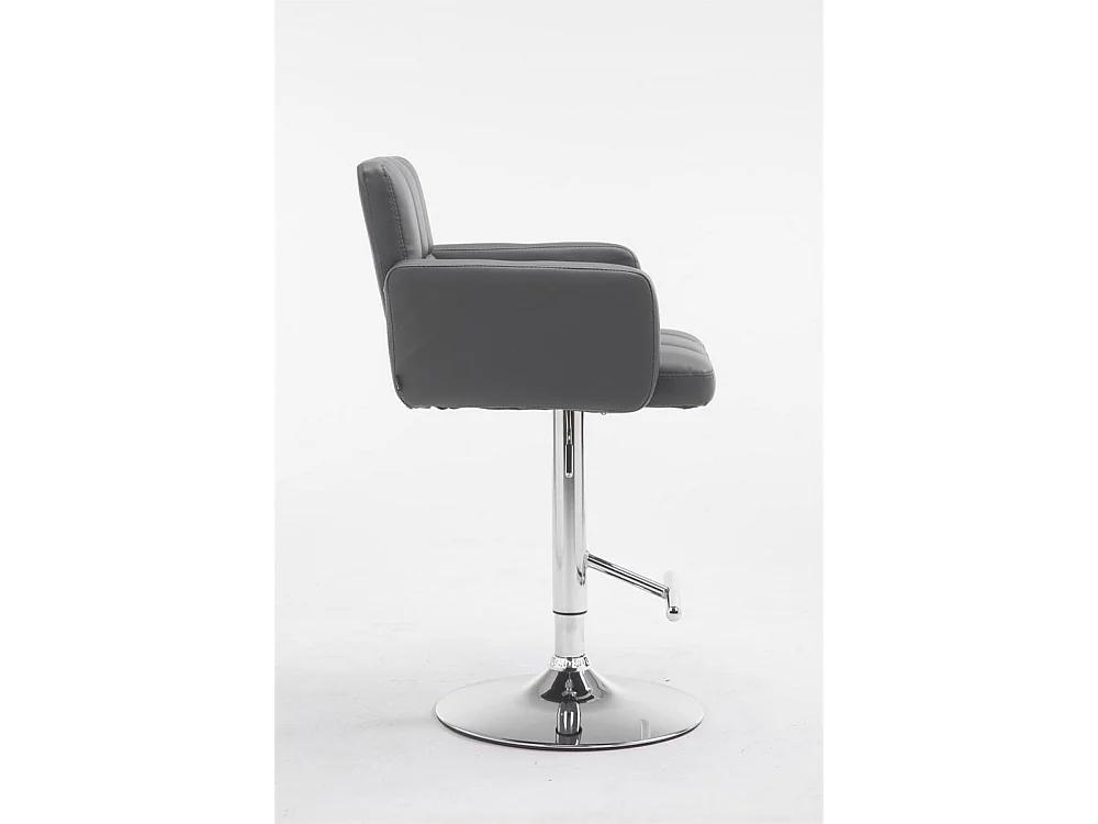 Tabouret de bar - Similicuir & Chrome - Gris - Los Angeles