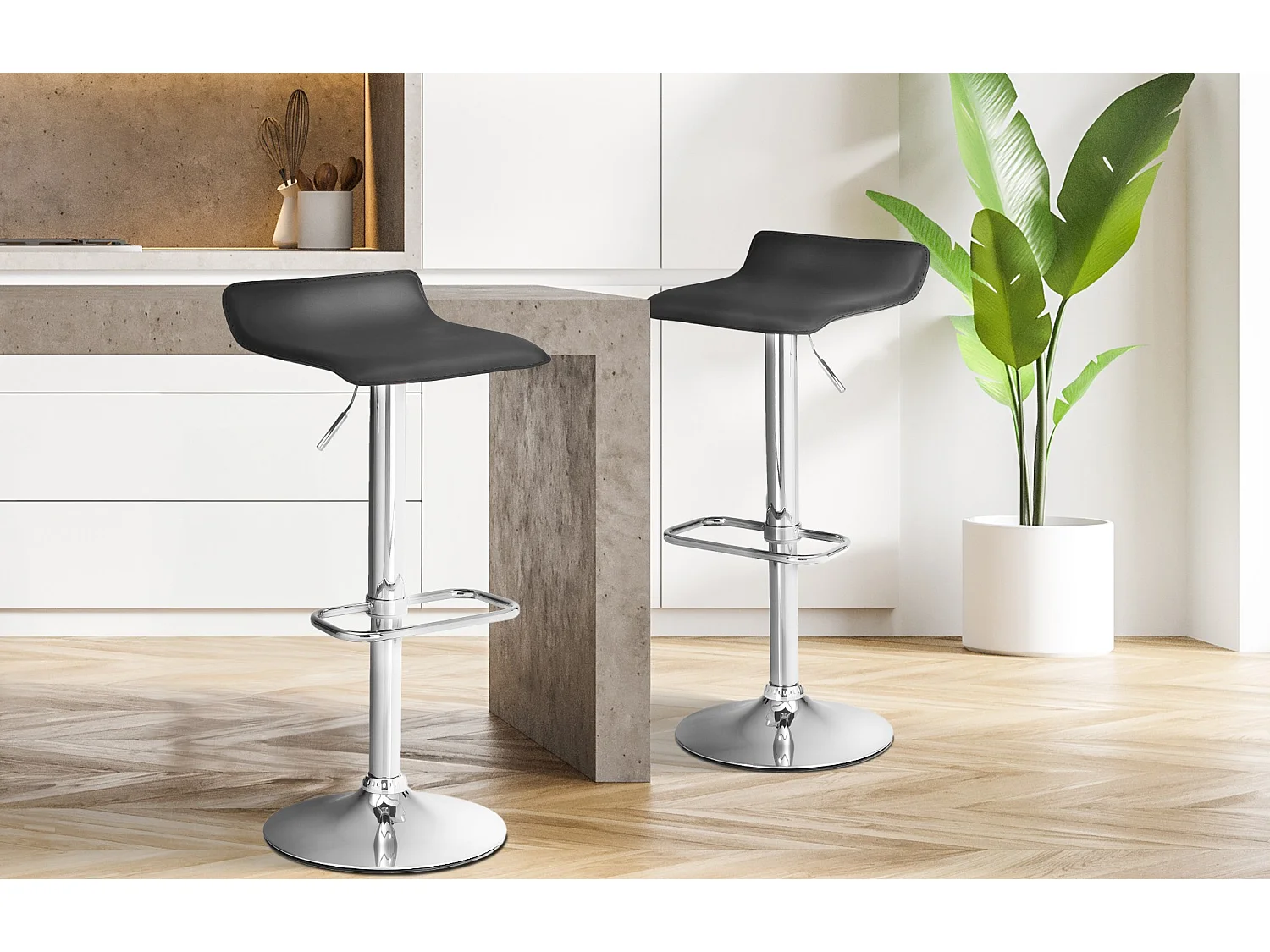 Barkruk - Kunstleer - zwart - Dyn