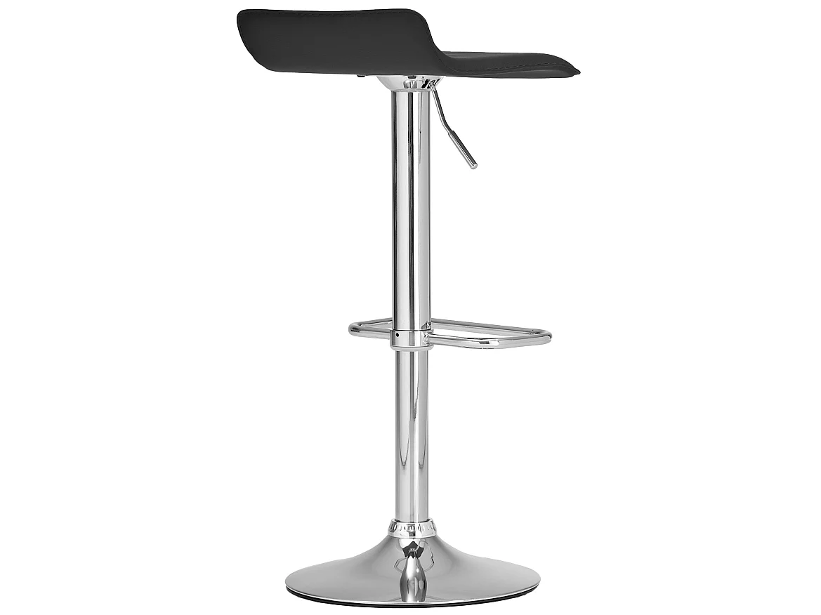Tabouret de bar - Similicuir & Chrome - Noir - Dyn