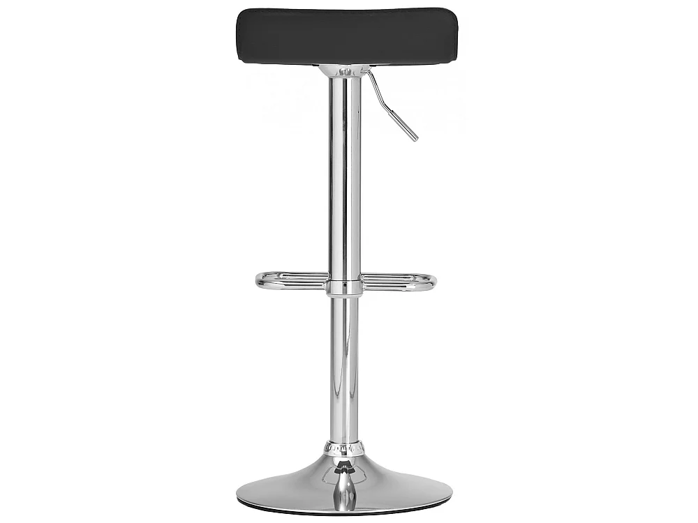 Tabouret de bar - Similicuir & Chrome - Noir - Dyn