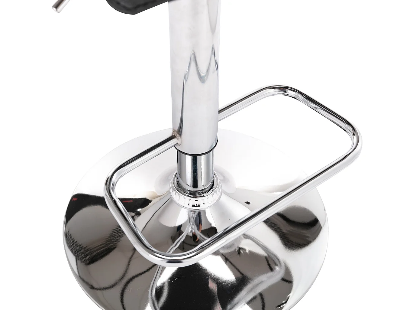 Tabouret de bar - Similicuir & Chrome - Noir - Dyn