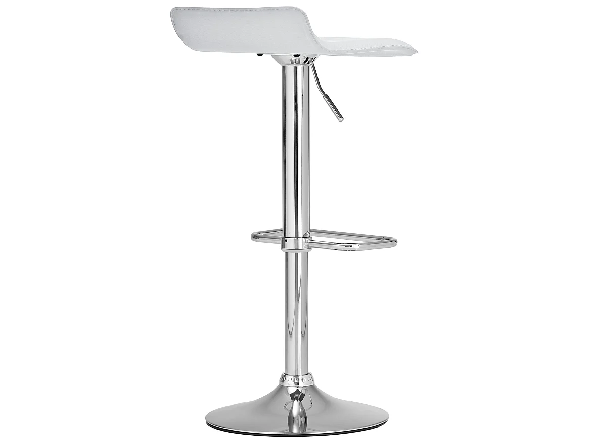 Tabouret de bar - Similicuir & Chrome - Blanc - Dyn