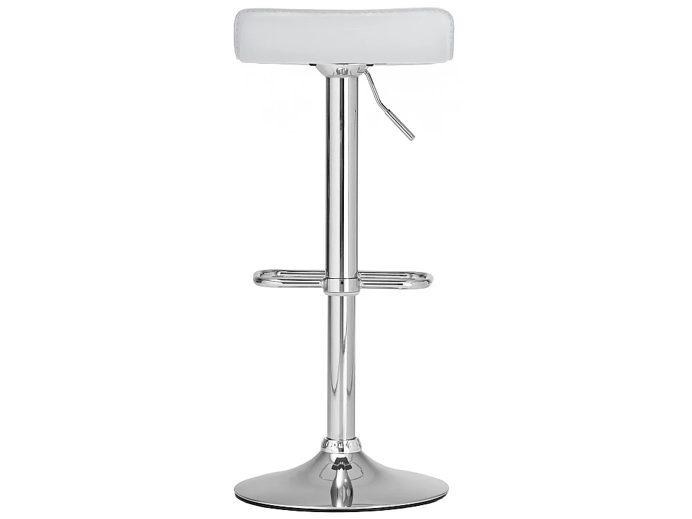 Tabouret de bar - Similicuir & Chrome - Blanc - Dyn