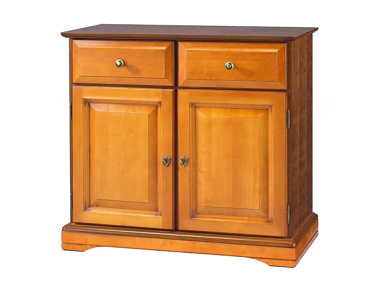 Buffet 2 Portes 2 Tiroirs Merisier 2 Niches L 82.4 H 77.2 P 41 cm
