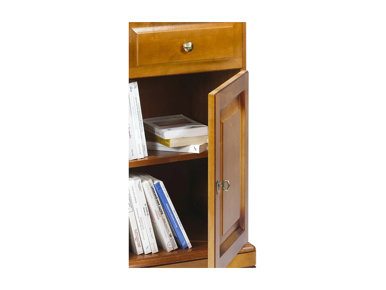 Buffet 2 Portes 2 Tiroirs Merisier 2 Niches L 82.4 H 77.2 P 41 cm