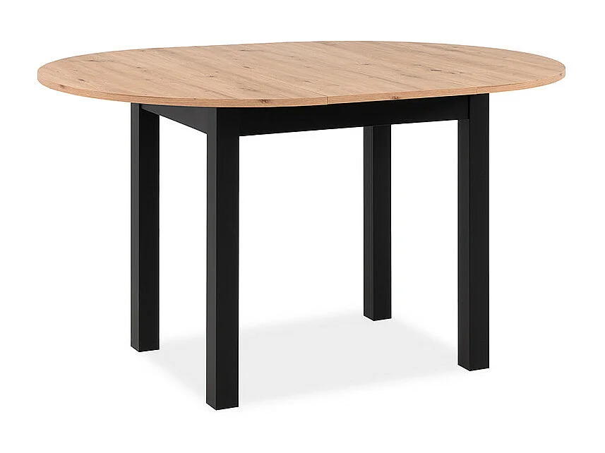 Tavolo da pranzo rotondo allungabile rovere artigianale e nero 100140 x 76 x 100 cm