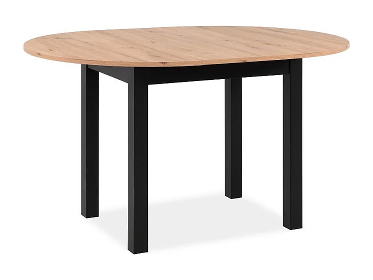 Tavolo da pranzo rotondo allungabile rovere artigianale e nero 100140 x 76 x 100 cm