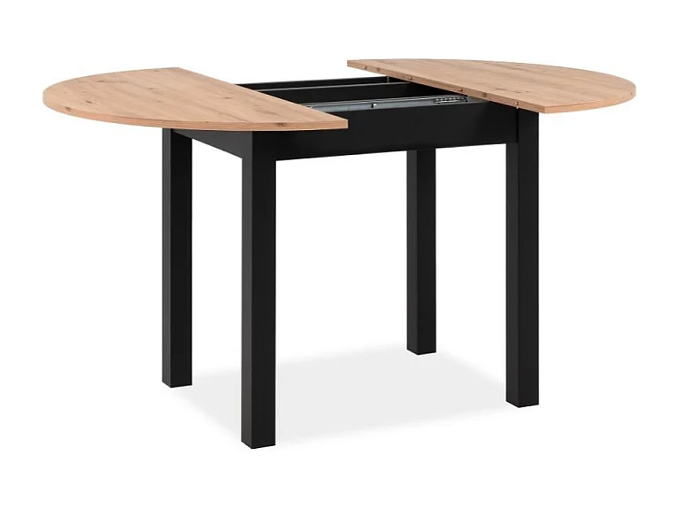 Tavolo da pranzo rotondo allungabile rovere artigianale e nero 100140 x 76 x 100 cm
