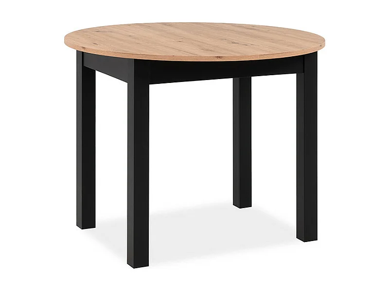 Tavolo da pranzo rotondo allungabile rovere artigianale e nero 100140 x 76 x 100 cm