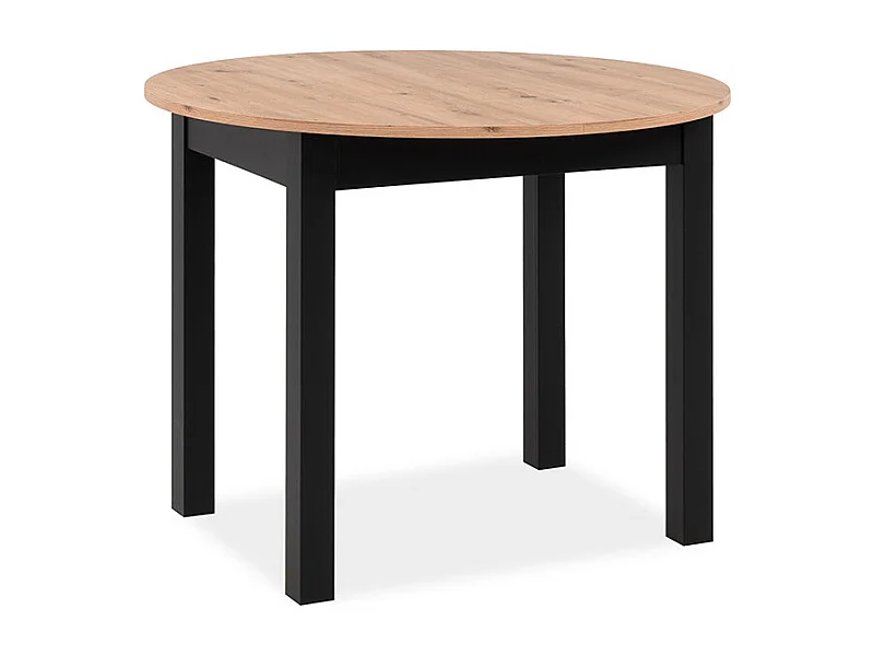 Tavolo da pranzo rotondo allungabile rovere artigianale e nero 100140 x 76 x 100 cm