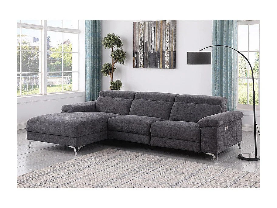 Canapé d'angle gauche relax électrique D3133