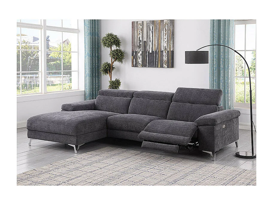 Canapé d'angle gauche relax électrique D3133