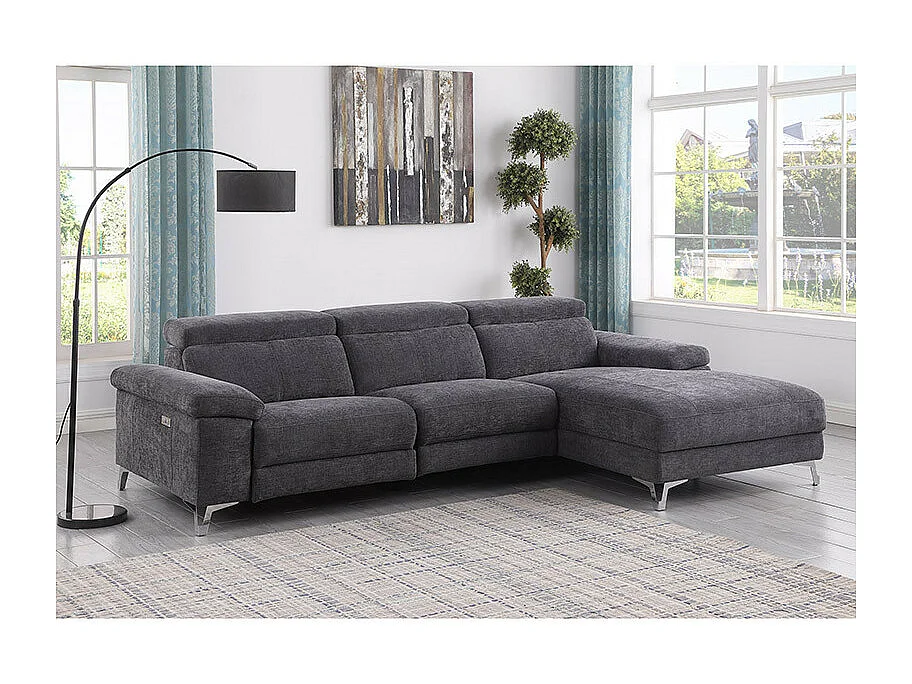 Canapé d'angle droit relax électrique D3133