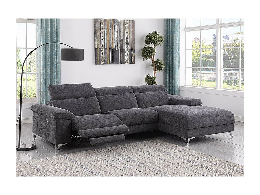 Canapé d'angle droit relax électrique D3133