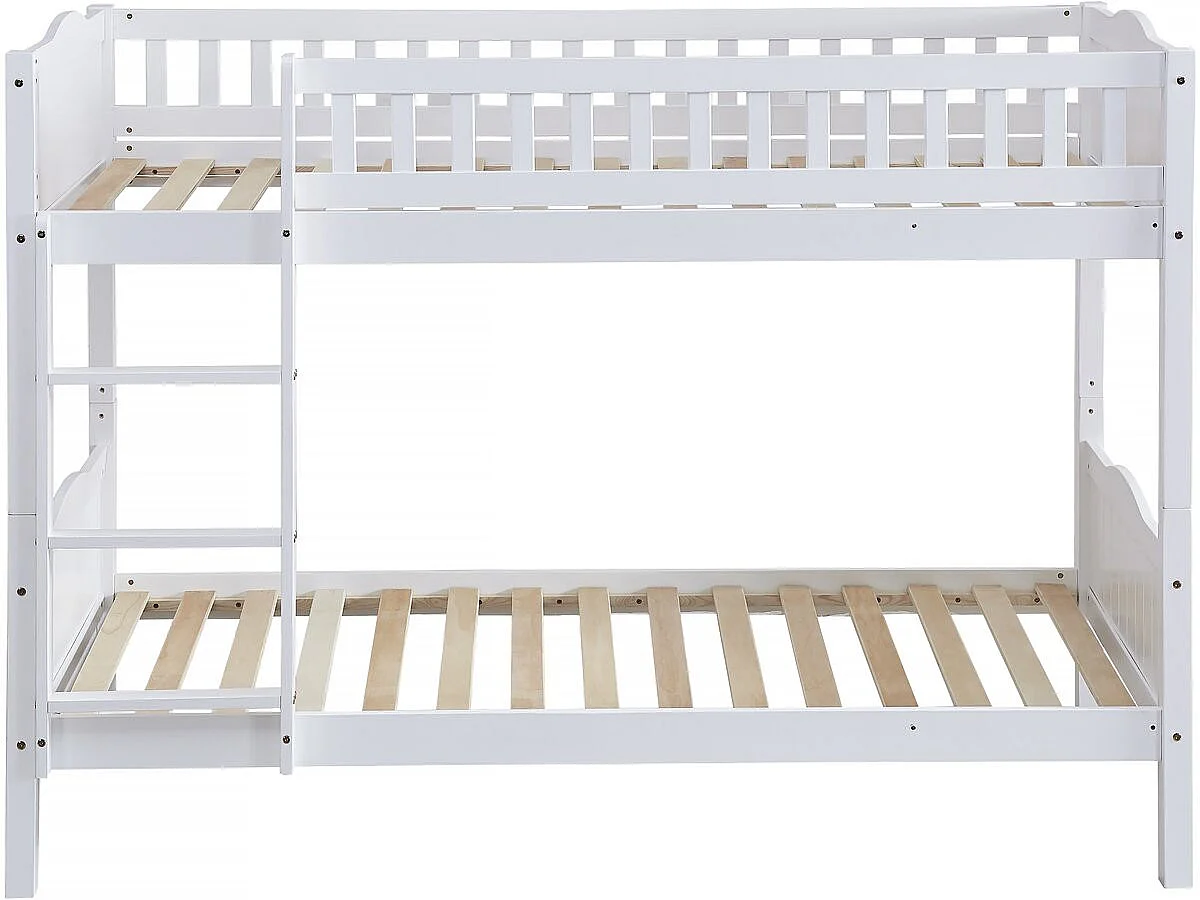 Lit superposé enfant "Gabriel" - Bois - Blanc - 90 x 190 cm