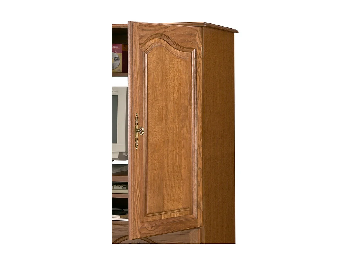 Armoire Informatique Chêne 4 Portes 7 Niches L 97 H 141 P 54 cm