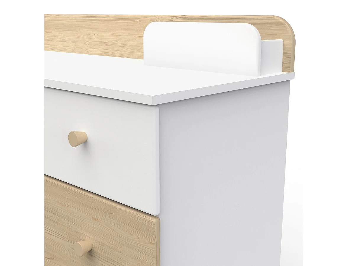 Bureau 1 tiroir et 1 porte ouvrante blanc et décor chêne L103,4 cm - EDAJ
