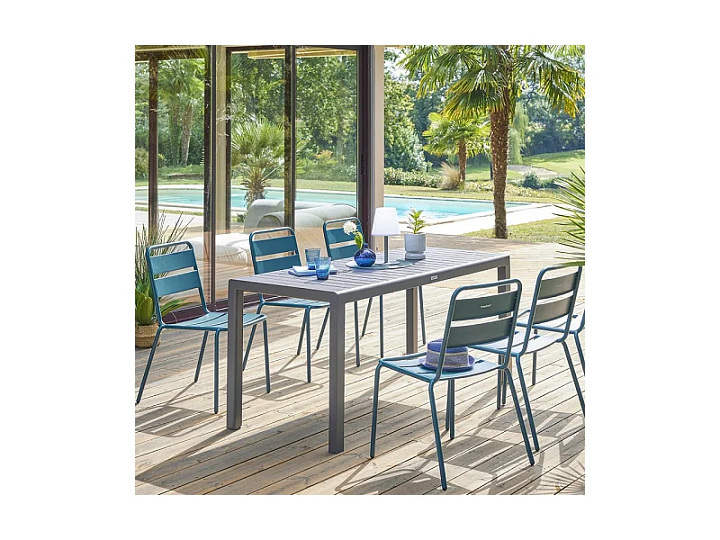 Table de jardin fixe 6 places Ayora graphite Hespéride