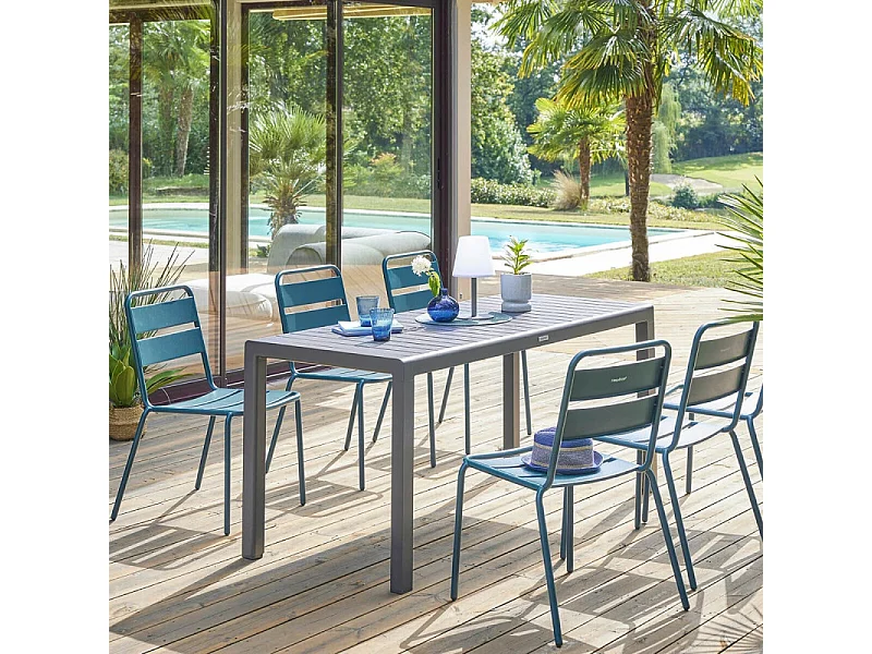 Table de jardin fixe 6 places Ayora graphite Hespéride