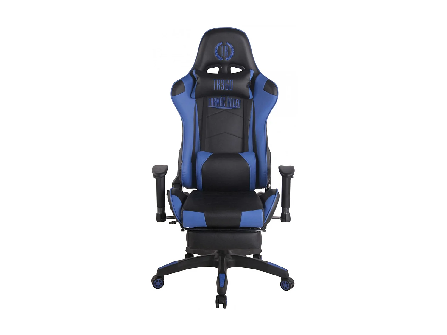 Chaise de bureau - Similicuir & Plastique - Noir / Bleu - Turbo XL