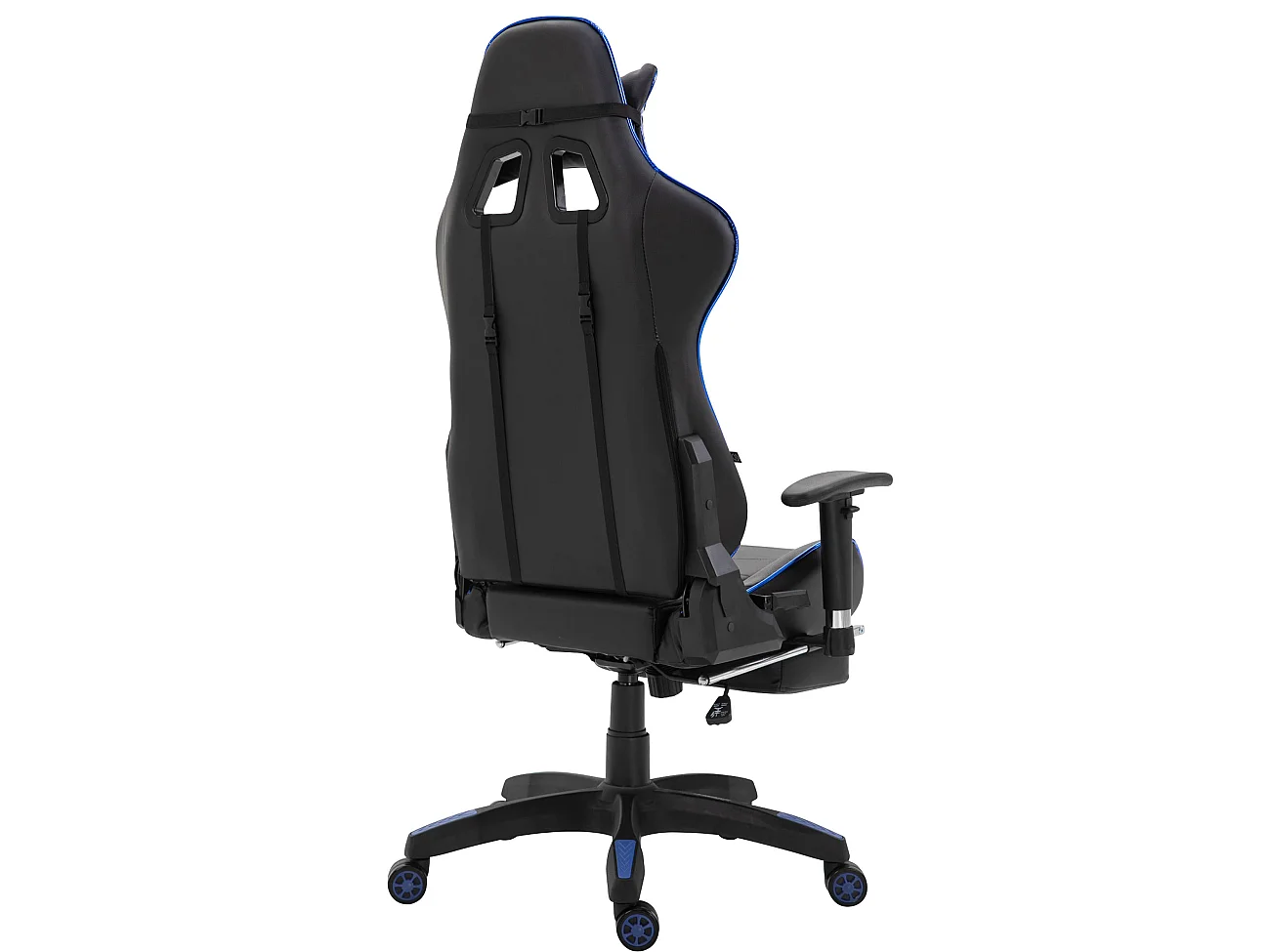 Chaise de bureau - Similicuir (métallique) & Plastique - Noir / Bleu - Turbo XL