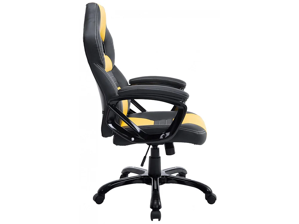 Chaise de bureau - Similicuir & Plastique - Noir / Jaune - XL Pedro