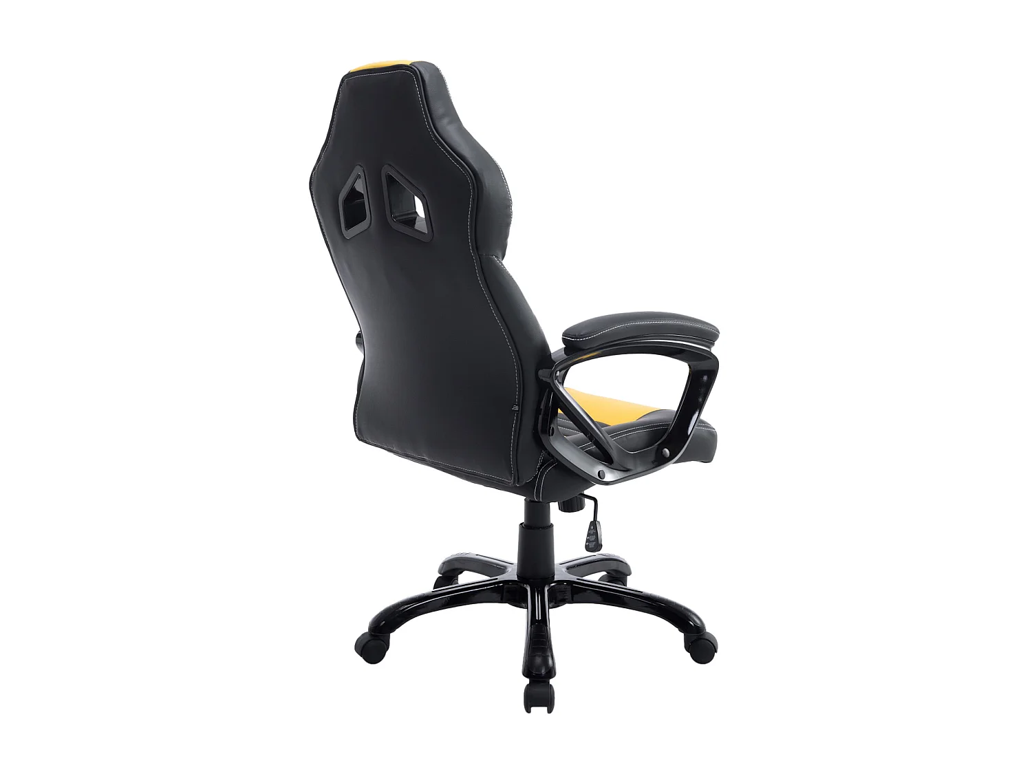 Chaise de bureau - Similicuir & Plastique - Noir / Jaune - XL Pedro