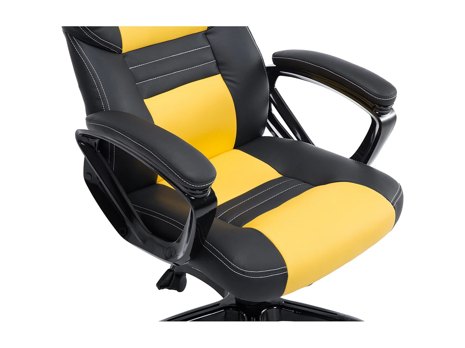 Chaise de bureau - Similicuir & Plastique - Noir / Jaune - XL Pedro