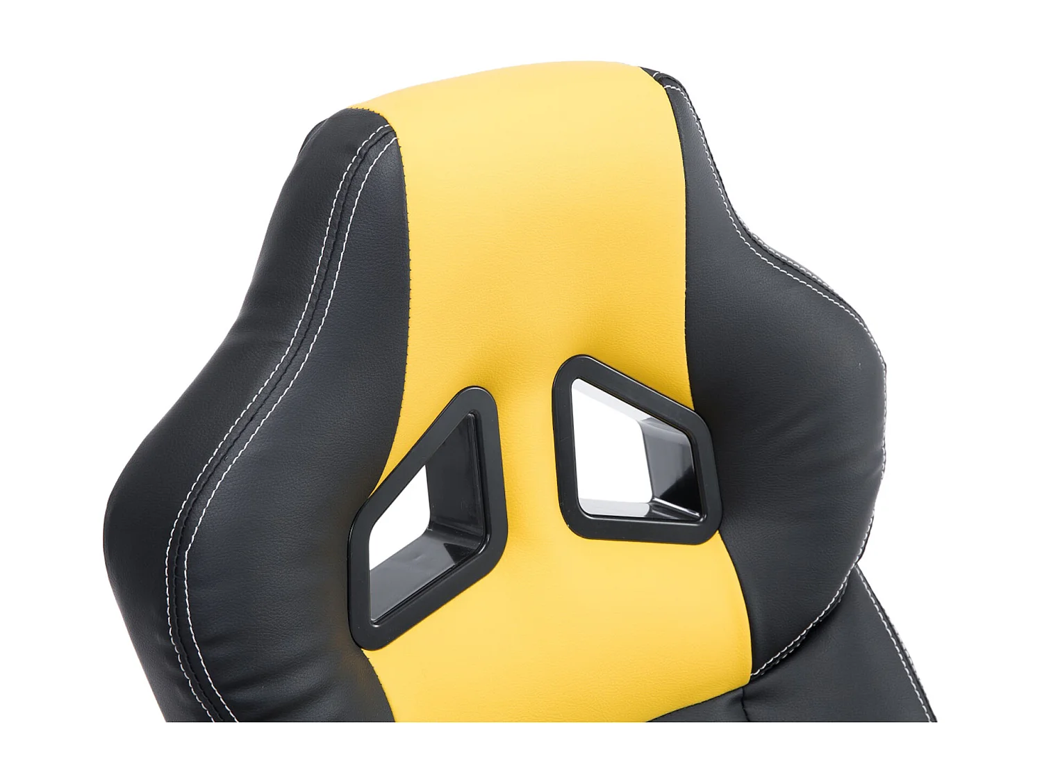 Chaise de bureau - Similicuir & Plastique - Noir / Jaune - XL Pedro