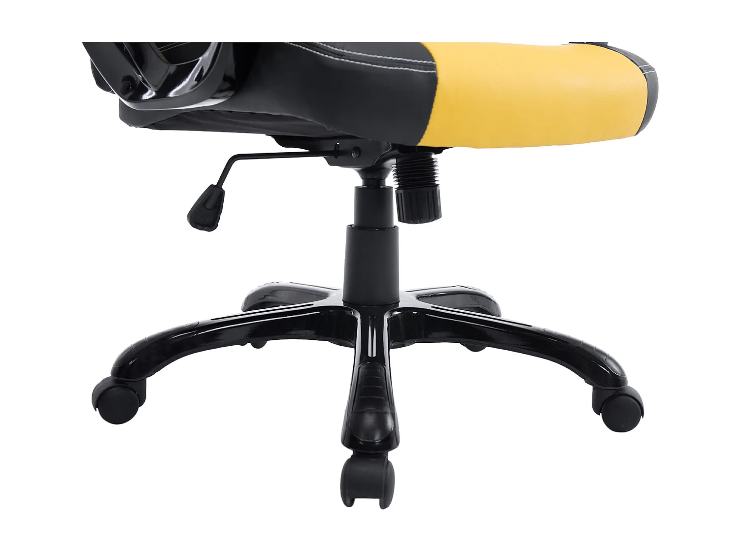 Chaise de bureau - Similicuir & Plastique - Noir / Jaune - XL Pedro