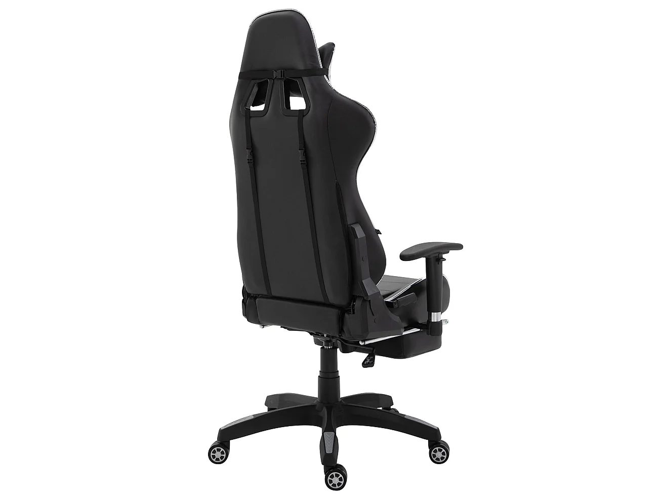 Chaise de bureau - Similicuir (métallique) & Plastique - Noir / Blanc - Turbo XL