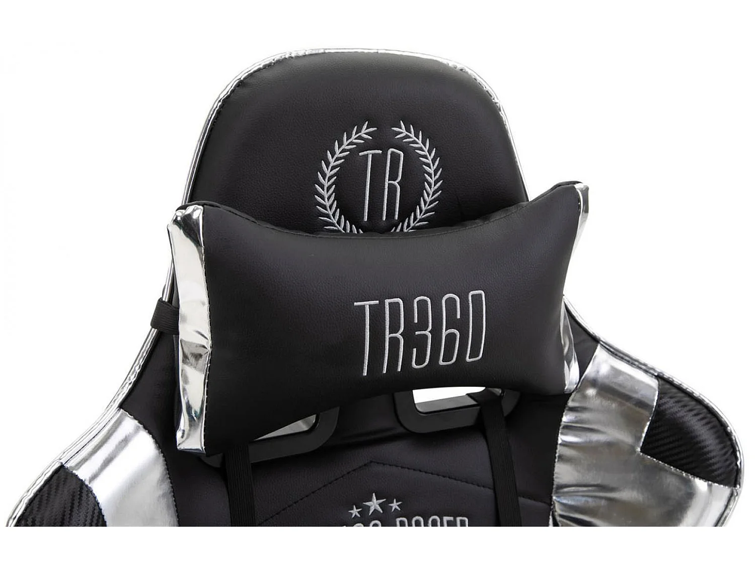 Chaise de bureau - Similicuir (métallique) & Plastique - Noir / Blanc - Turbo XL