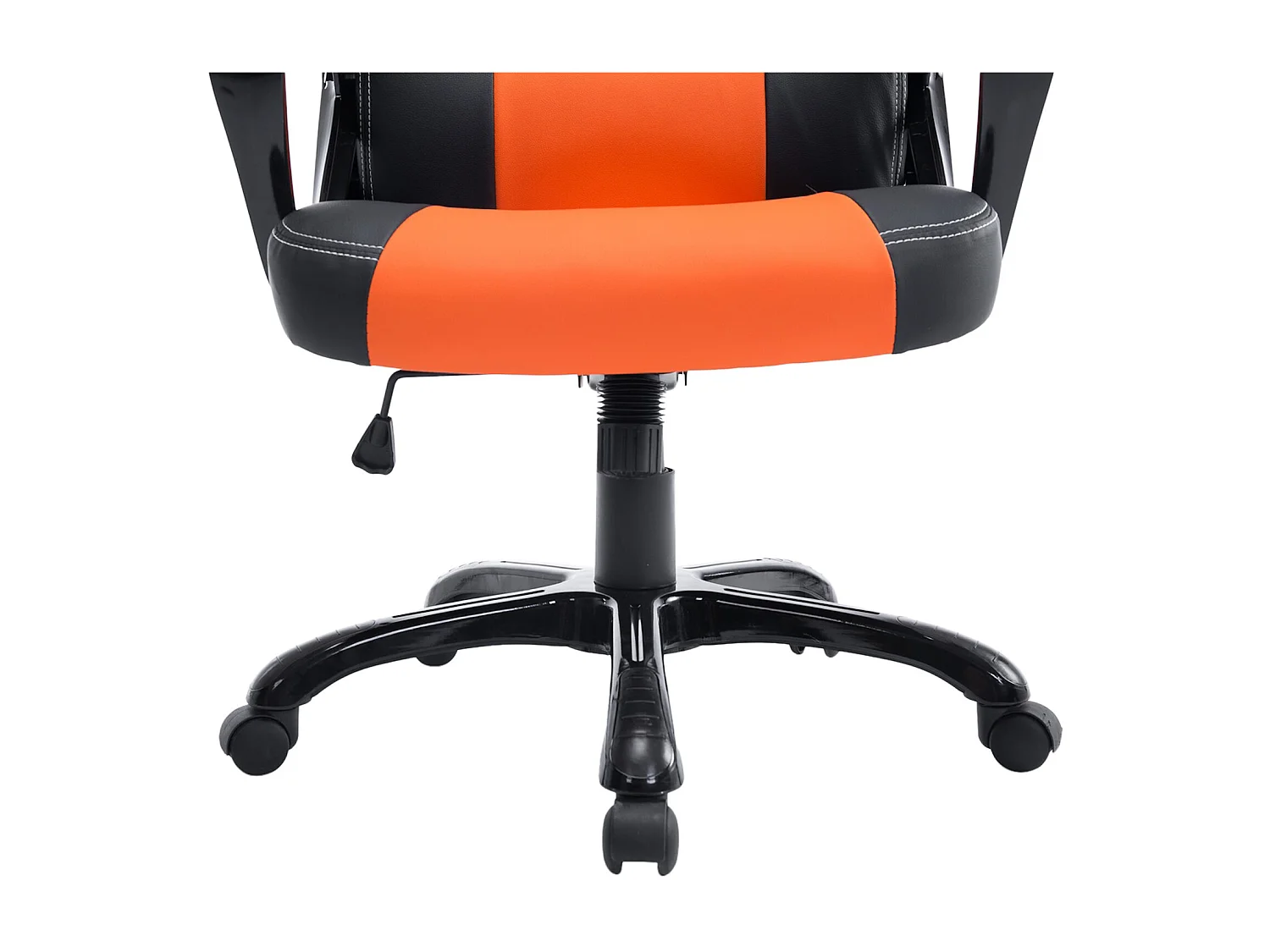 Chaise de bureau - Similicuir & Plastique - Noir / Orange - XL Pedro