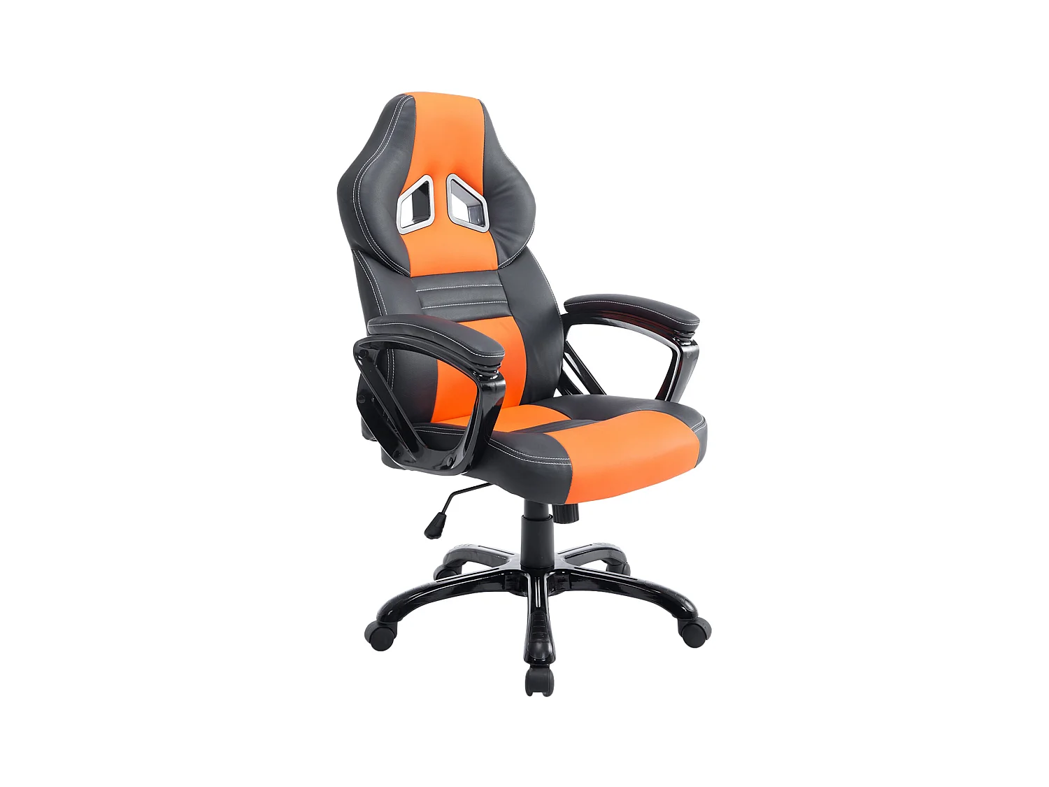 Bürosessel - Kunstleder & Kunststoff - schwarz/orange - XL Pedro