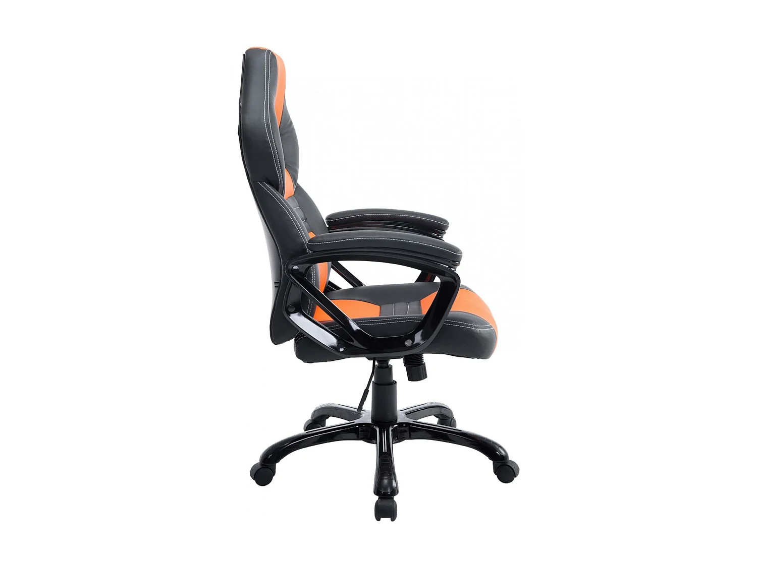 Chaise de bureau - Similicuir & Plastique - Noir / Orange - XL Pedro