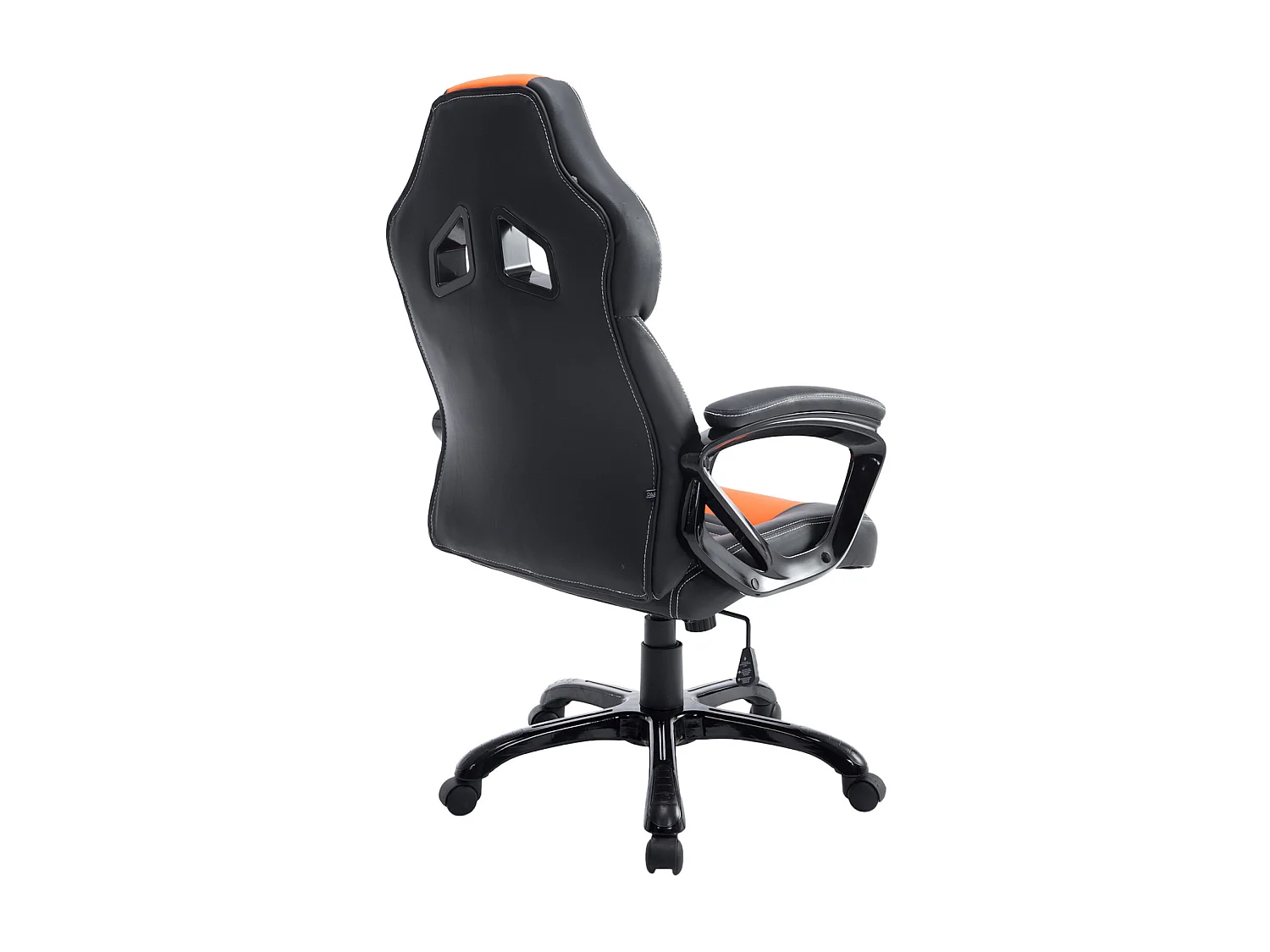 Chaise de bureau - Similicuir & Plastique - Noir / Orange - XL Pedro