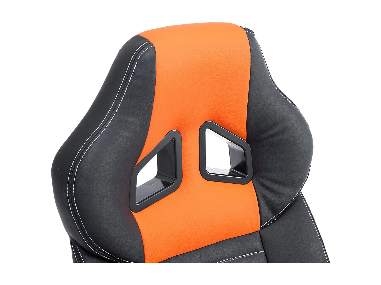 Chaise de bureau - Similicuir & Plastique - Noir / Orange - XL Pedro