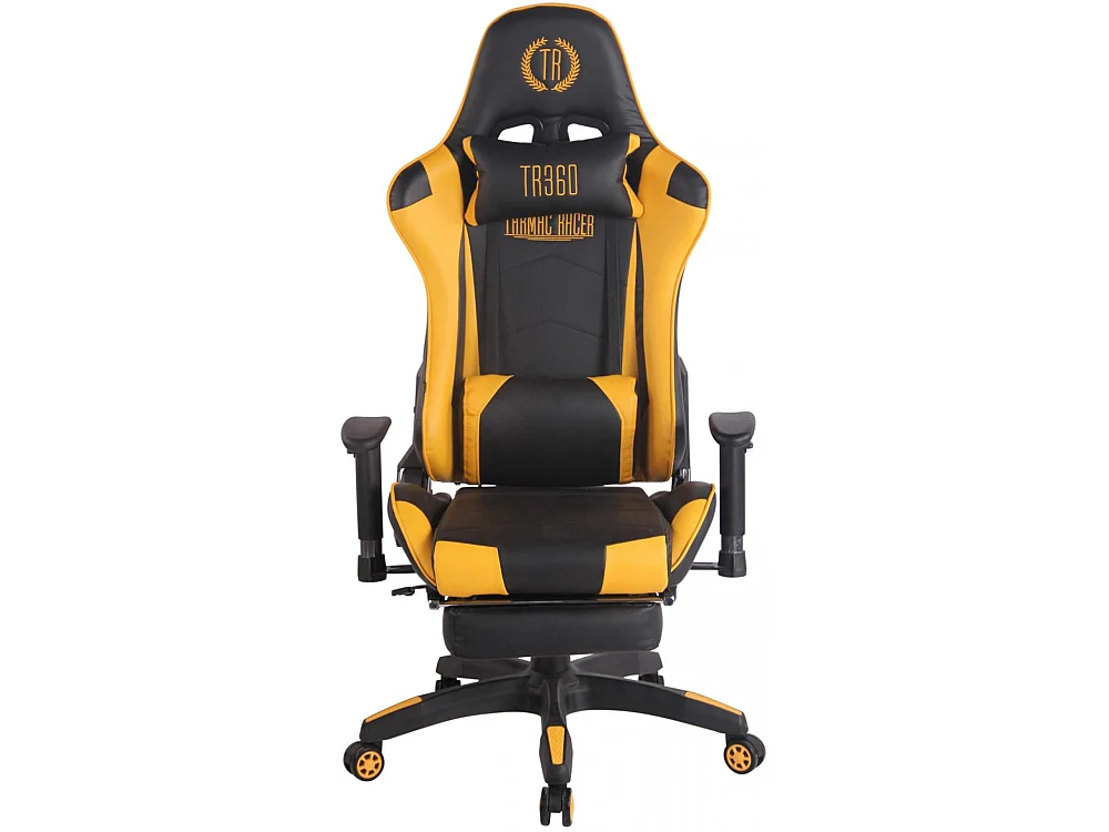 Chaise de bureau - Similicuir & Plastique - Noir / Jaune - Turbo XL