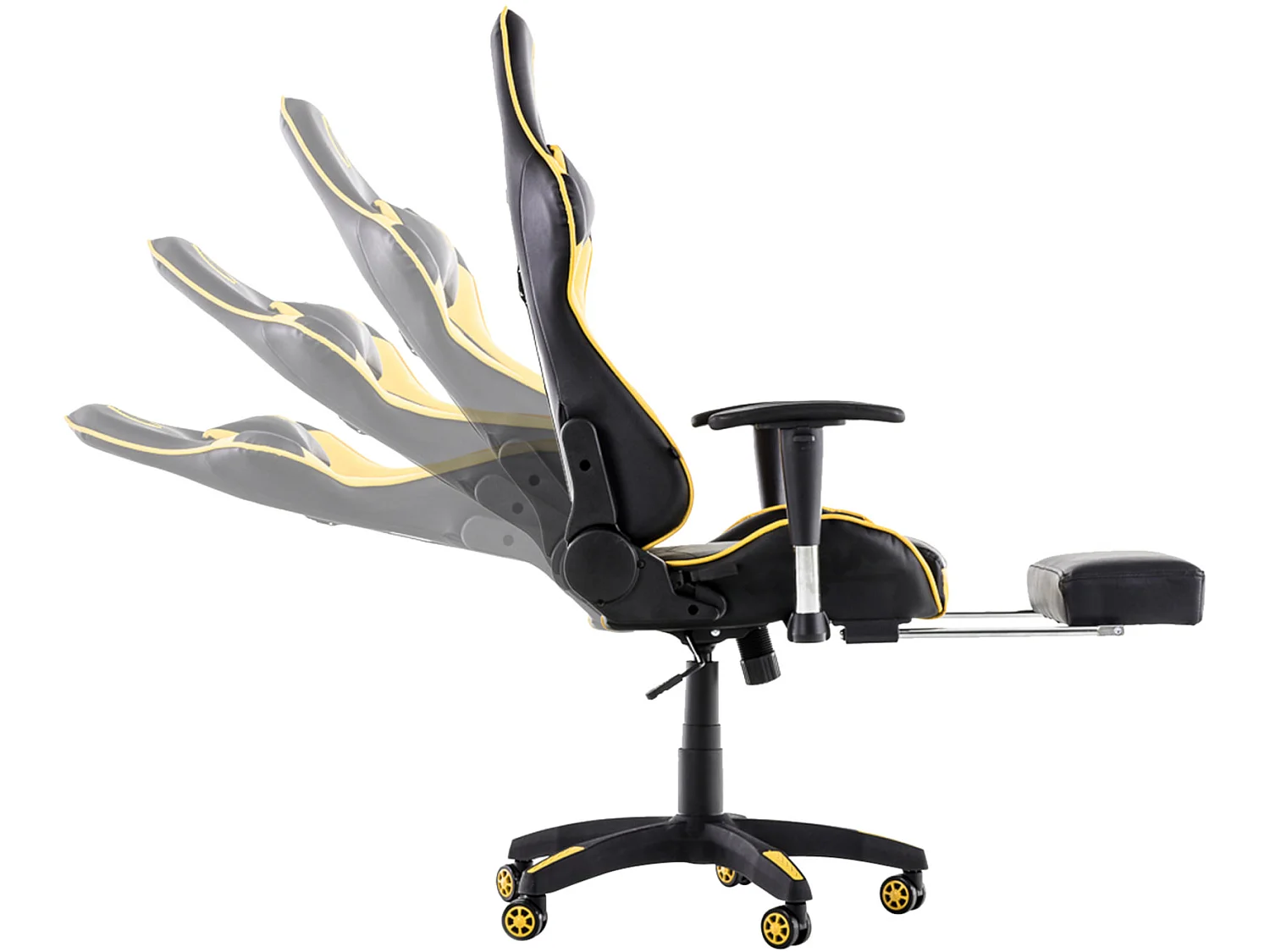 Chaise de bureau - Similicuir & Plastique - Noir / Jaune - Turbo XL