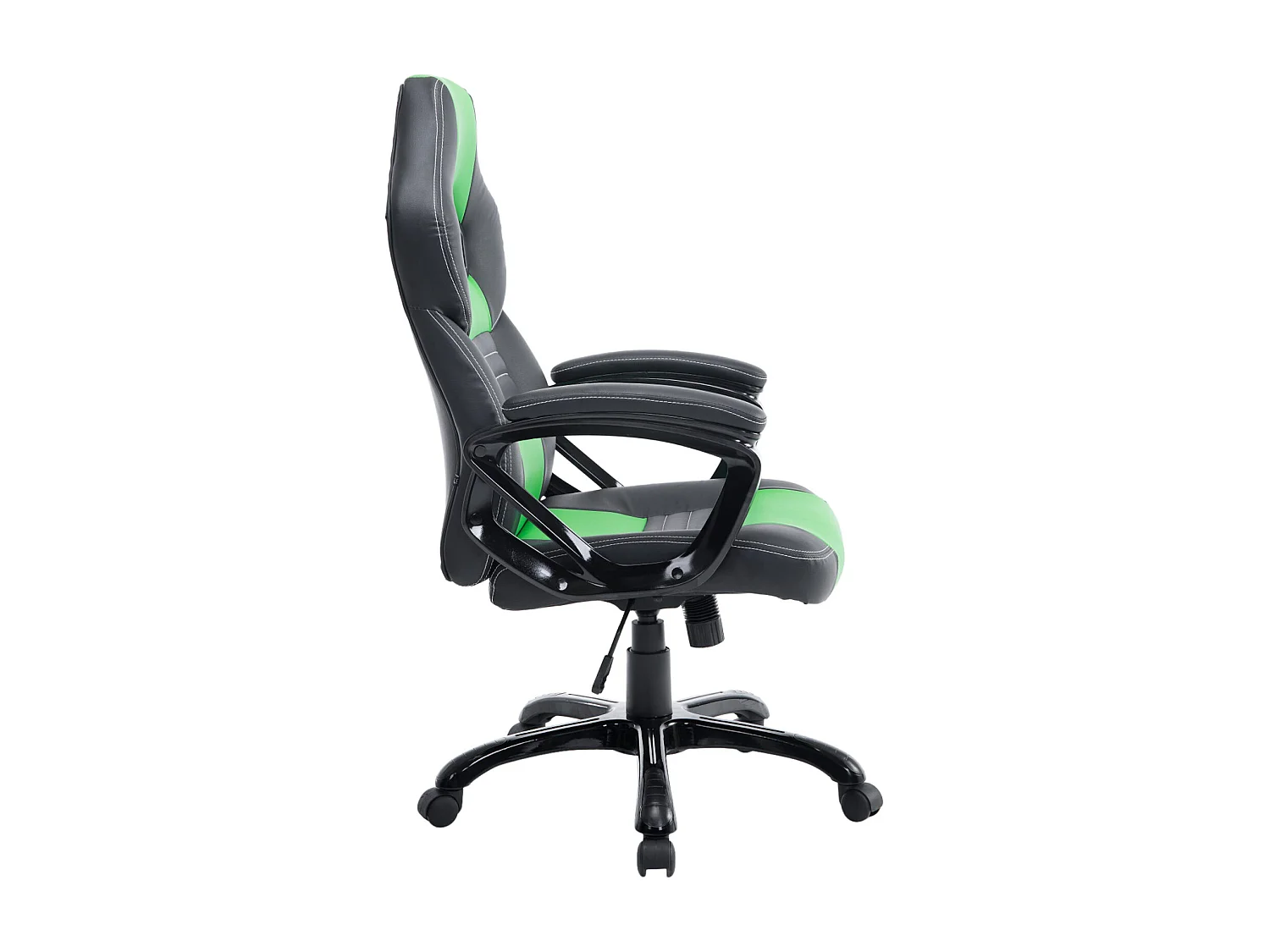 Chaise de bureau - Similicuir & Plastique - Noir / Vert - XL Pedro