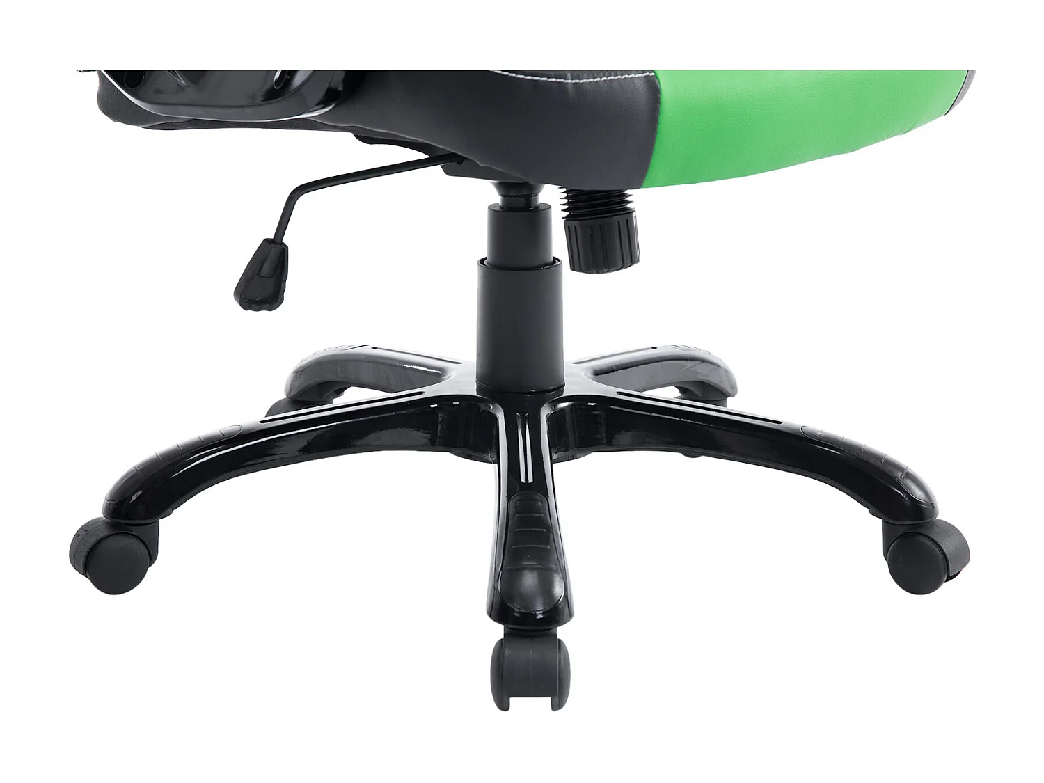 Chaise de bureau - Similicuir & Plastique - Noir / Vert - XL Pedro