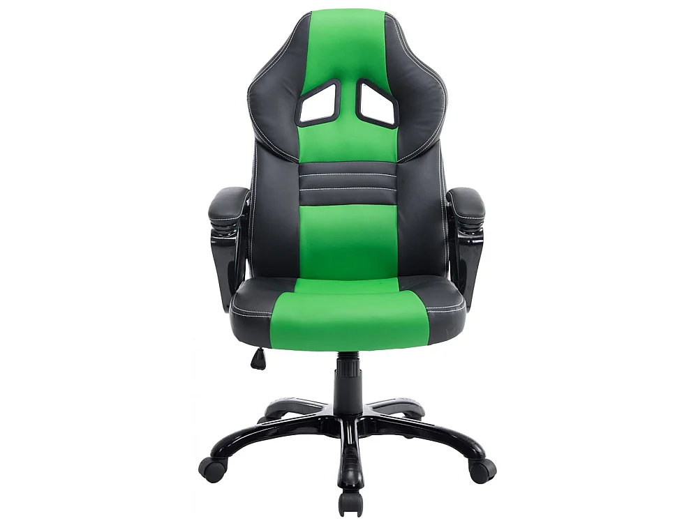 Chaise de bureau - Similicuir & Plastique - Noir / Vert - XL Pedro