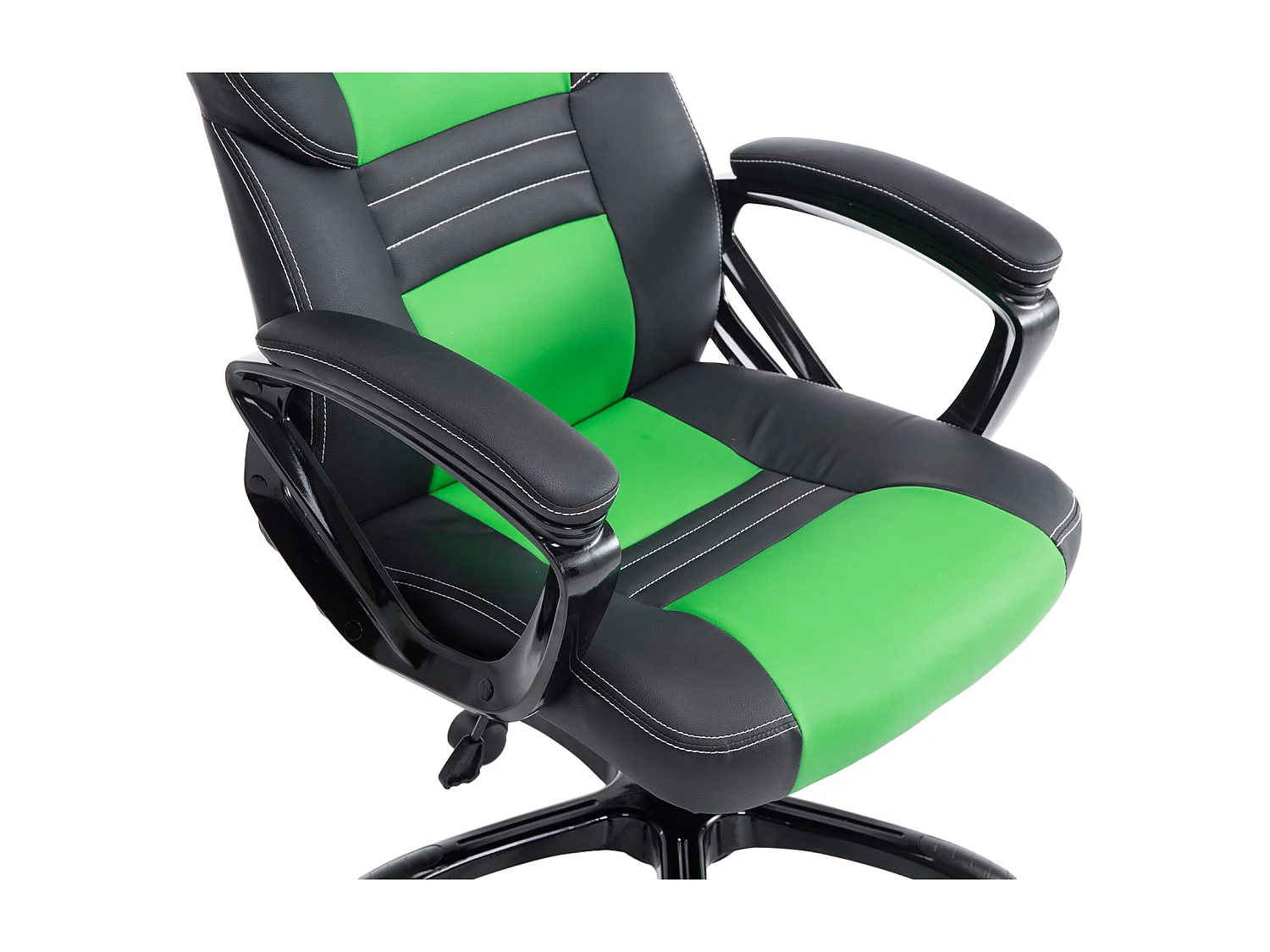 Chaise de bureau - Similicuir & Plastique - Noir / Vert - XL Pedro
