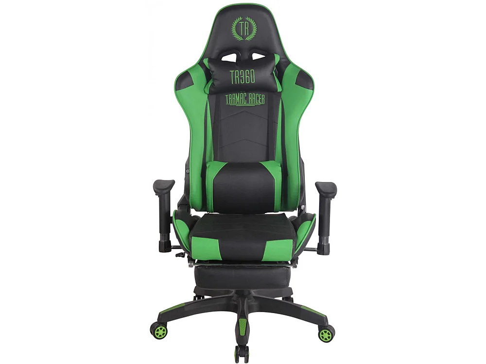 Chaise de bureau - Similicuir & Plastique - Noir / Vert - Turbo XL