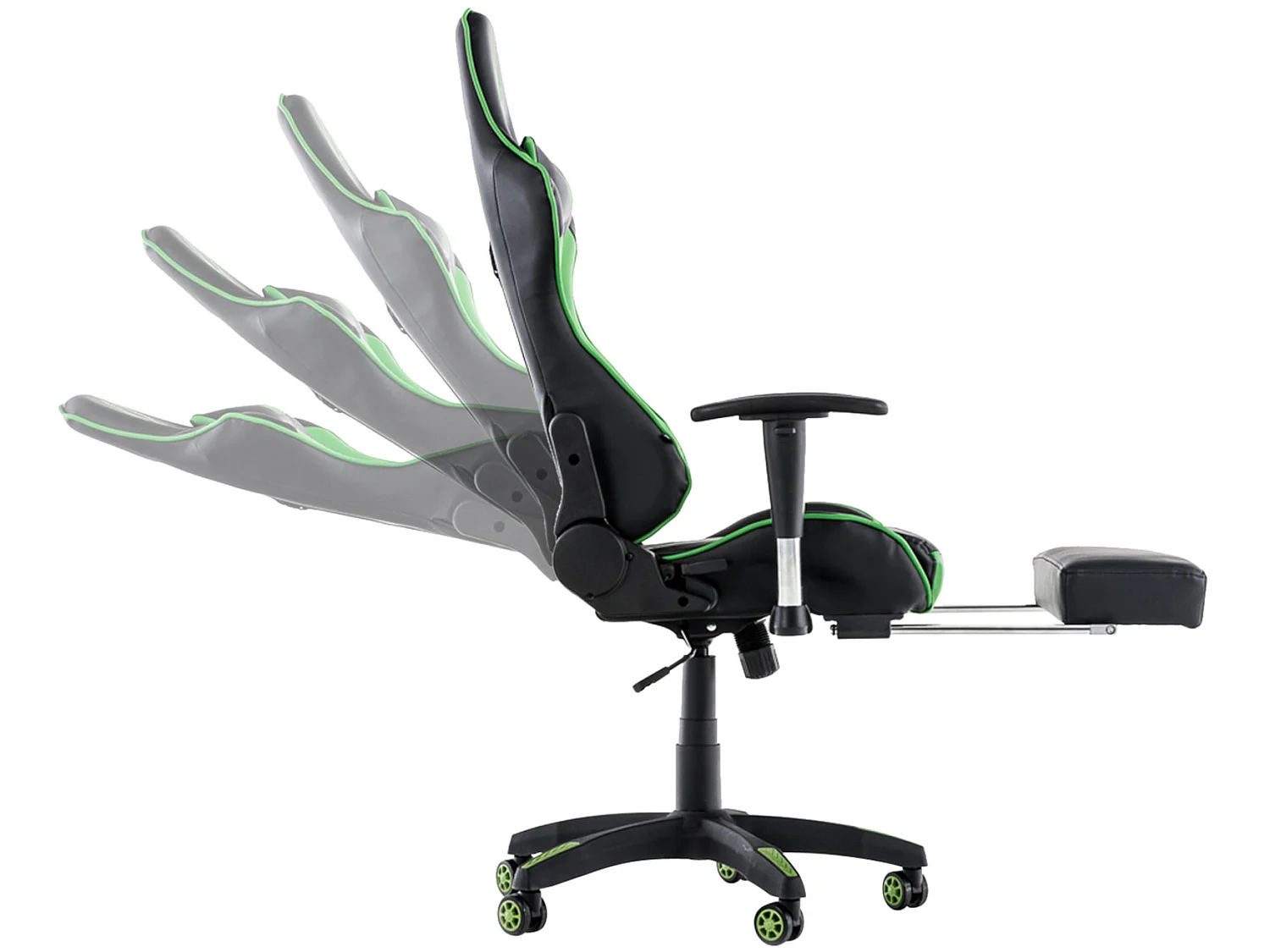Chaise de bureau - Similicuir & Plastique - Noir / Vert - Turbo XL