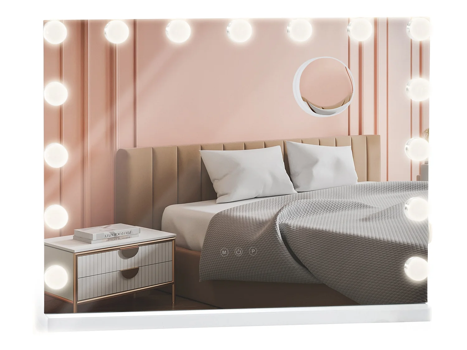 Miroir Led de Maquillage - Plastique & Blanc - Blanc - Marlene