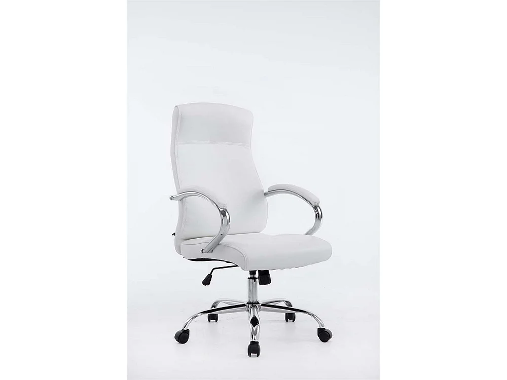 Chaise de bureau - Similicuir & Métal chromé - Blanc - Big Lausanne