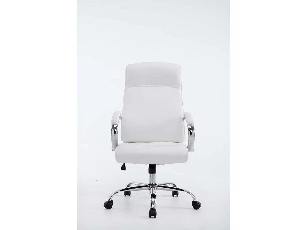 Chaise de bureau - Similicuir & Métal chromé - Blanc - Big Lausanne